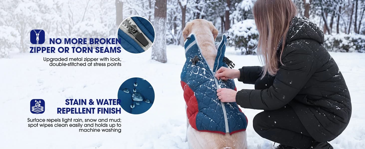 Dog Coat for Medium Dogs — Fleece Dog Winter Jacket with Harness — product details