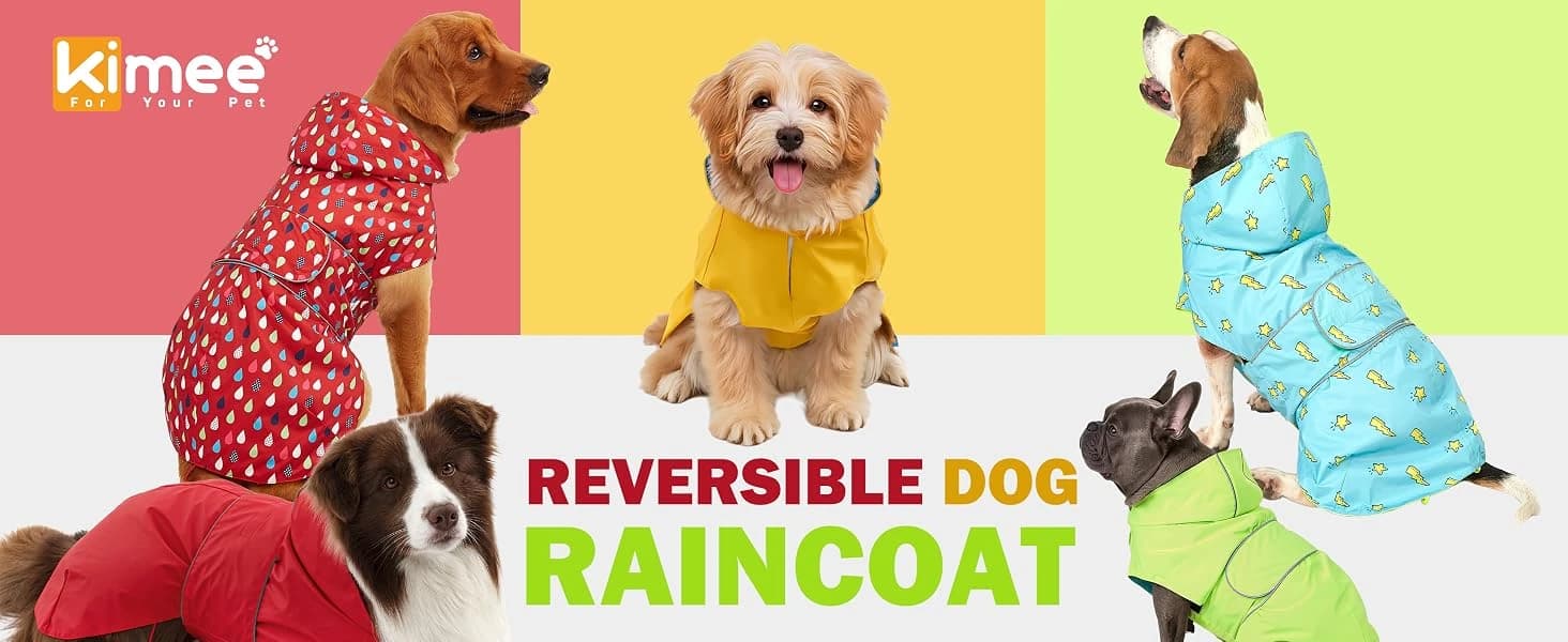 Dog Raincoat Waterproof Dog Rain Jacket for Small to 3X-Large Dogs — M — product details
