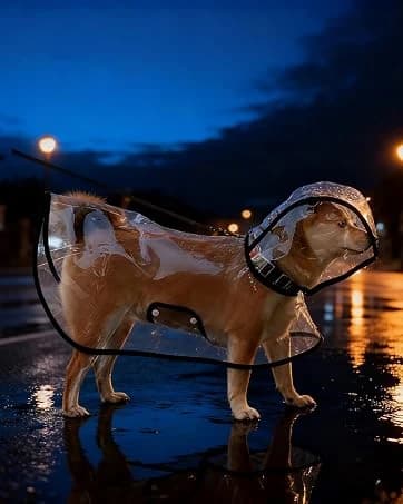 Transparent Dog Rain Poncho for Small and Medium Dogs - Thick Waterproof Raincoat with Hidden Leash Hole & — collection imagery