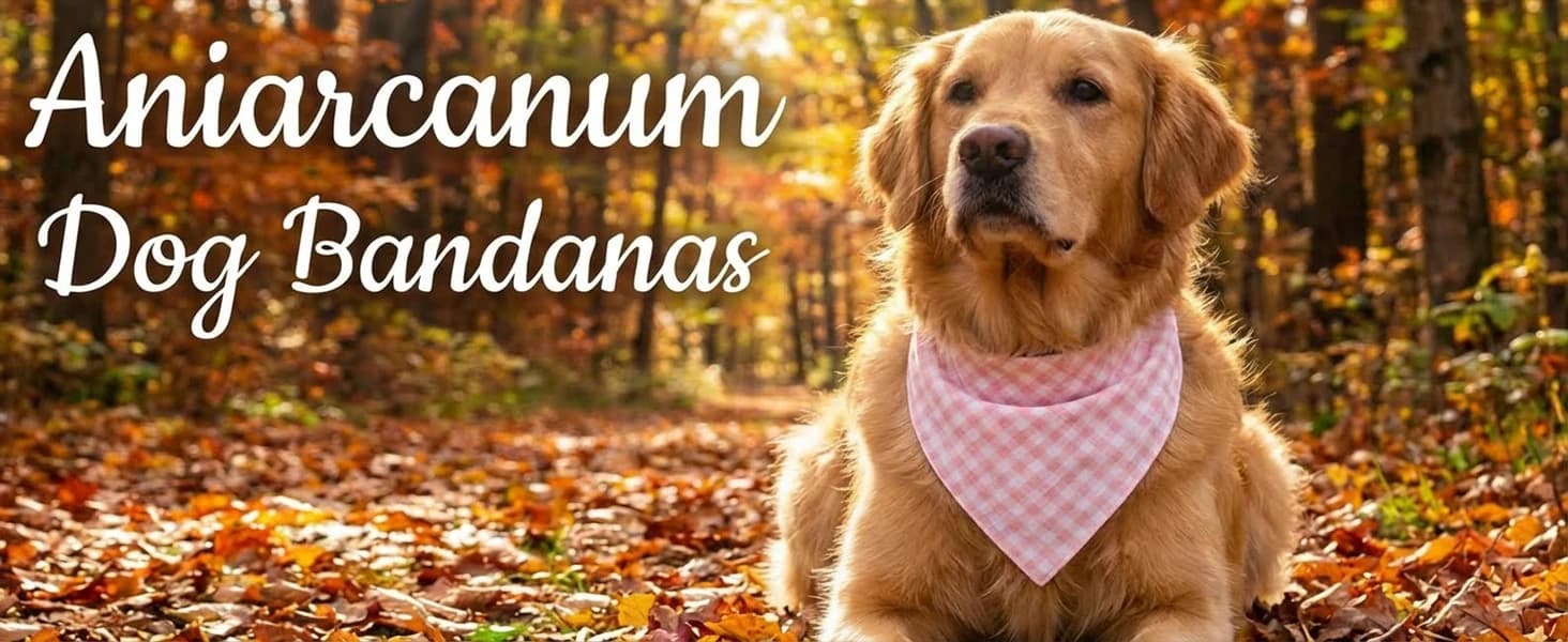 Cotton Linen Dog Bandana 1 Pack — Brown Khaki Gingham Dog Scarf — product details