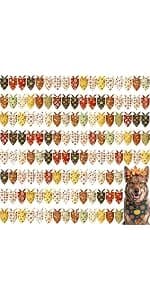 50 Pcs Fall Paw Print Dog Bandanas Bulk — Autumn Thanksgiving Party — product details
