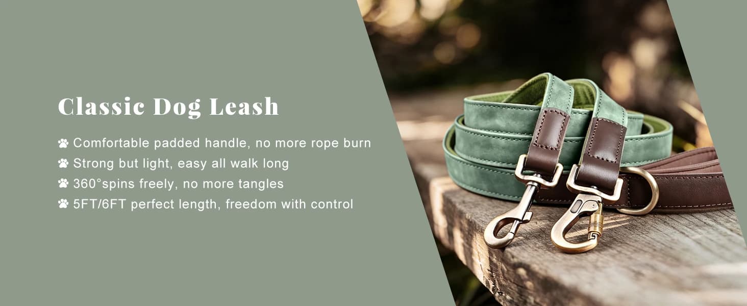 PU Leather Dog Collar for Medium Dogs — Soft Nylon Lining — product details