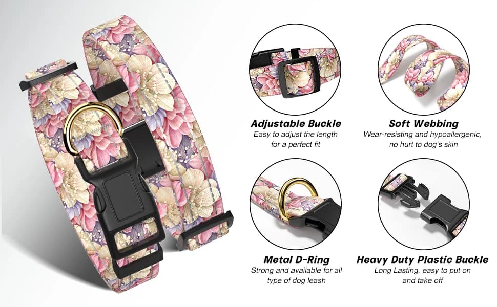 Adjustable and Reflective Dog Collar for Medium Dogs — product details