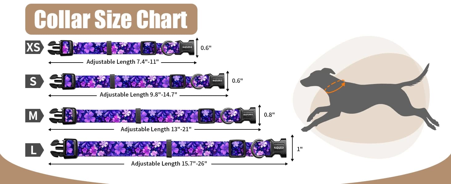 Dog Collar Cute and Soft Nylon Puppy Collar Girl Dogs — Adjustable Dog Collars for Medium Dogs — product details