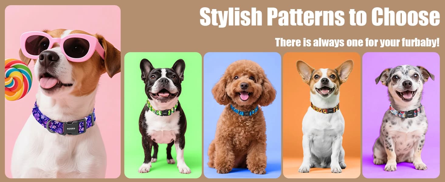 Dog Collar Cute and Soft Nylon Puppy Collar Girl Dogs — Adjustable Dog Collars for Medium Dogs — product details