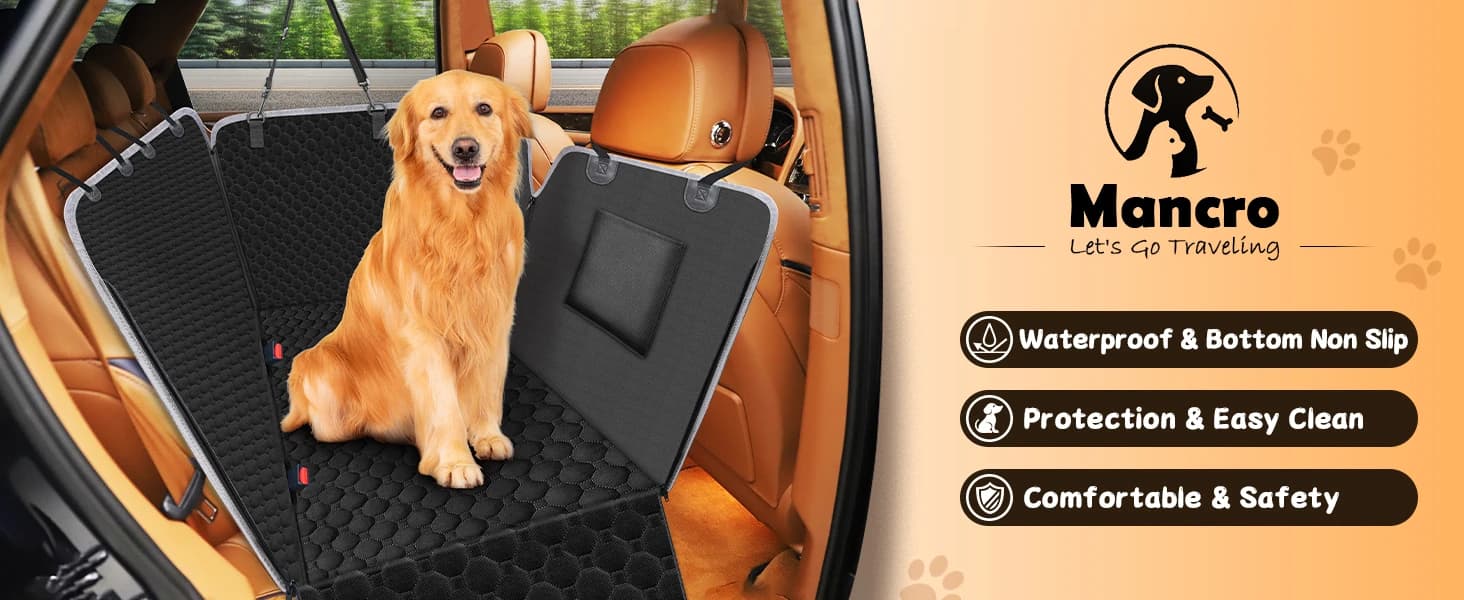 Dog Car Seat Cover for Back Seat — Waterproof Dog Hammock for Car — product details