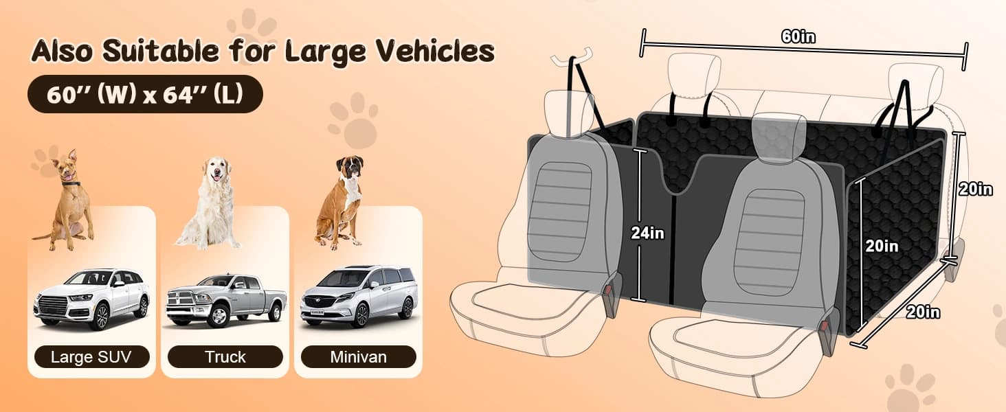 Dog Car Seat Cover for Back Seat — Waterproof Dog Hammock for Car — collection imagery