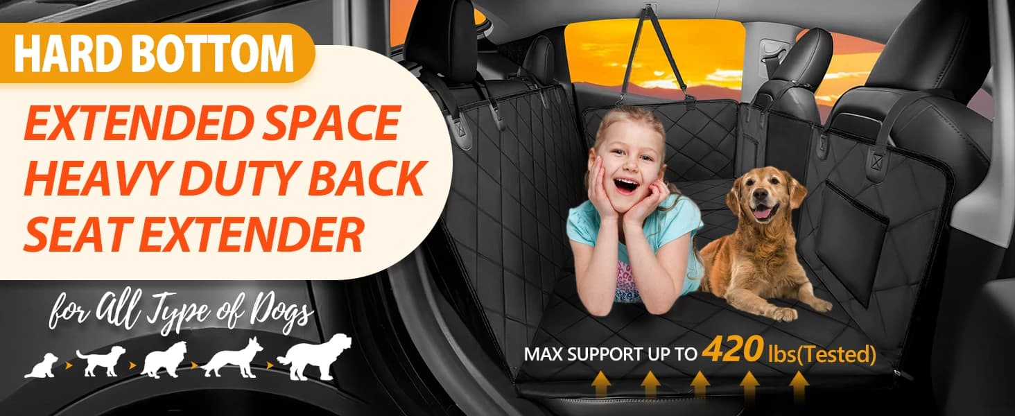 Hard Bottom Dog Car Seat Cover for Back Seat — Back Seat Extender — product details