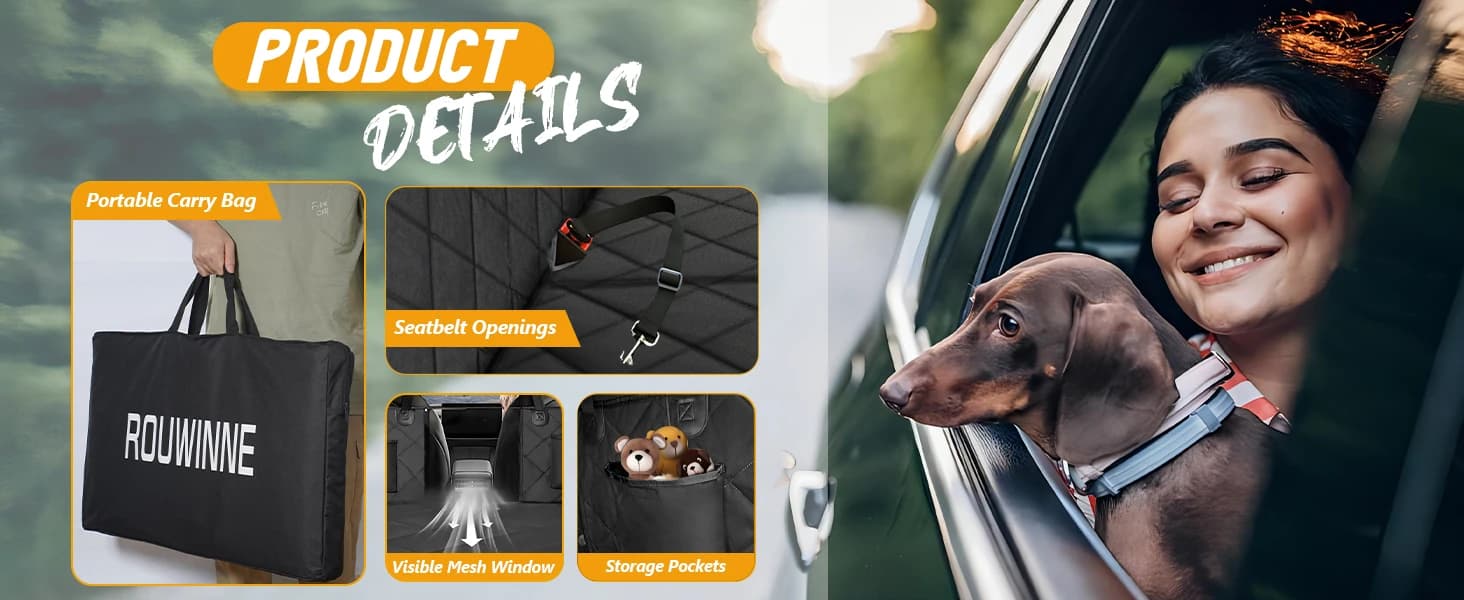 Hard Bottom Dog Car Seat Cover for Back Seat — Back Seat Extender — product details