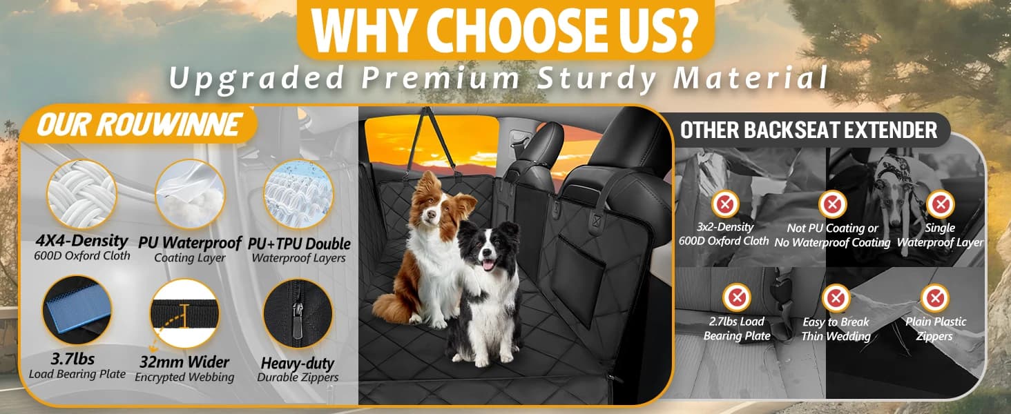 Hard Bottom Dog Car Seat Cover for Back Seat — Back Seat Extender — product details