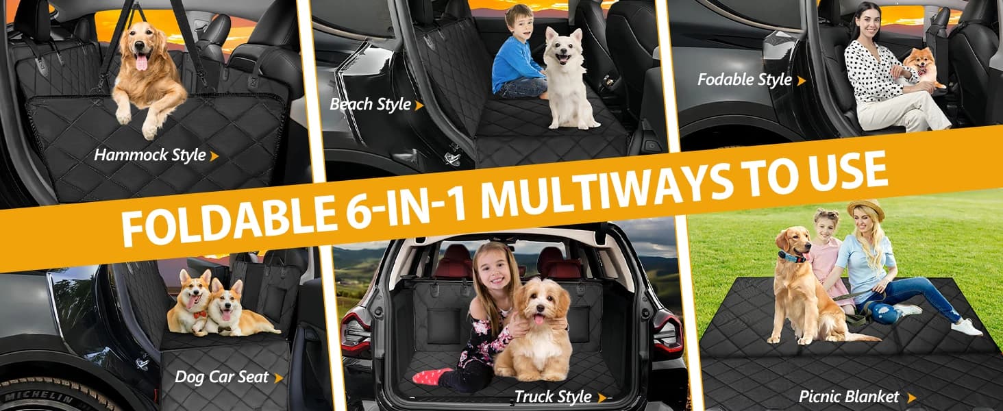 Hard Bottom Dog Car Seat Cover for Back Seat — Back Seat Extender — product details