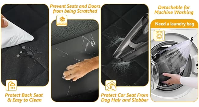 Hard Bottom Dog Car Seat Cover for Back Seat — Back Seat Extender — product details