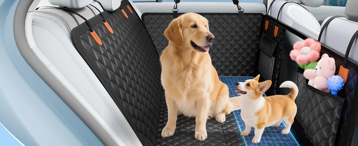 Dog Car Seat Cover for Back Seat — Hard Bottom Hammock Hold 400lbs For Cars — product details