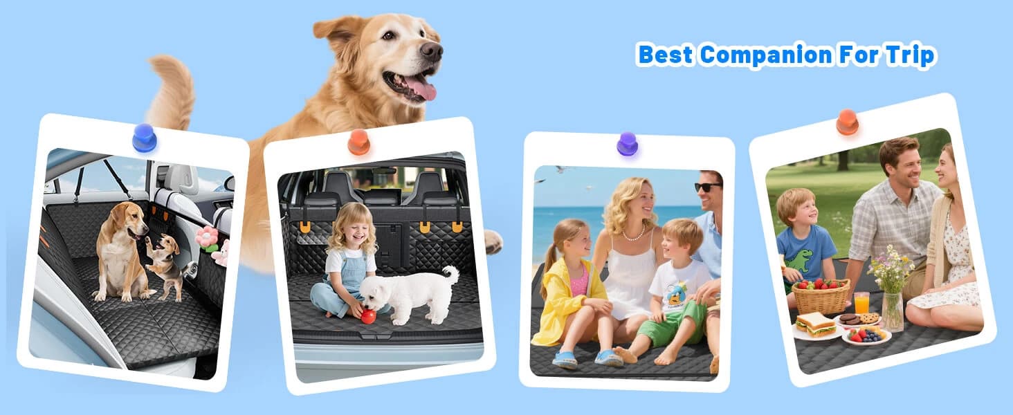 Dog Car Seat Cover for Back Seat — Hard Bottom Hammock Hold 400lbs For Cars — product details