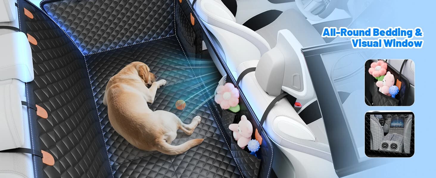 Dog Car Seat Cover for Back Seat — Hard Bottom Hammock Hold 400lbs For Cars — product details