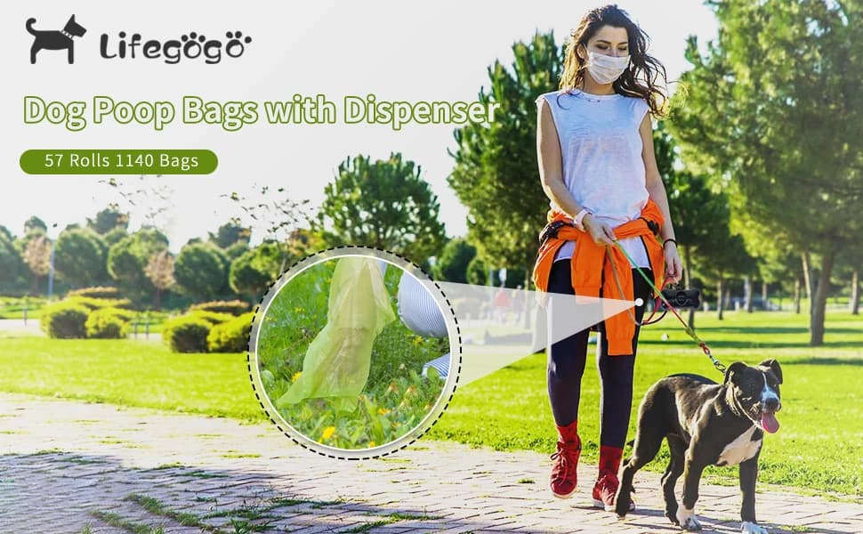 Dog Poop Bags Rolls: Extra Thick Leak Proof Easy Tear — 13 x 9 in 1140 Count — >Please pick up after your pet!