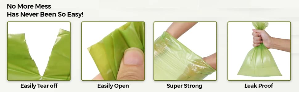 Dog Poop Bags Rolls: Extra Thick Leak Proof Easy Tear — 13 x 9 in 1140 Count — collection imagery