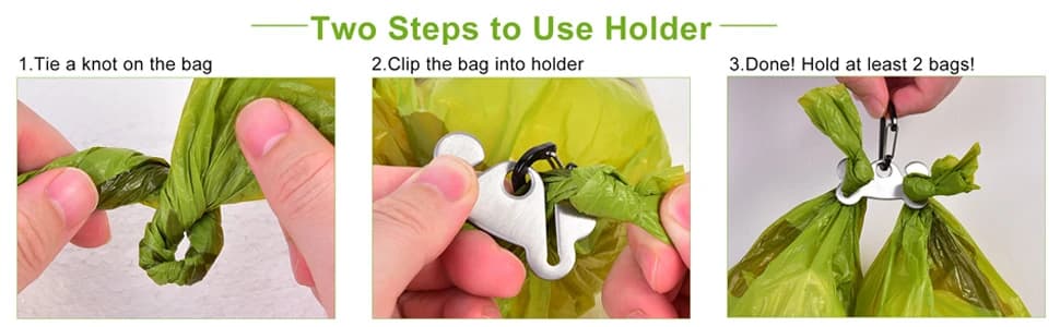 Dog Poop Bag Dispenser Holder — Soft Waste Bags Roll Holders Leash Clip Black — collection imagery