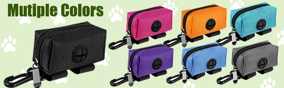 Dog Poop Bag Dispenser Holder — Soft Waste Bags Roll Holders Leash Clip Black — collection imagery