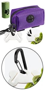 Dog Poop Bag Dispenser Holder — Soft Waste Bags Roll Holders Leash Clip Black — product details