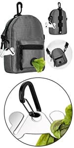Dog Poop Bag Dispenser Holder — Soft Waste Bags Roll Holders Leash Clip Black — product details