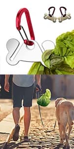 Dog Poop Bag Dispenser Holder — Soft Waste Bags Roll Holders Leash Clip Black — product details