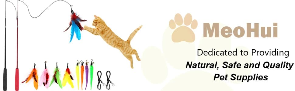 Cat Toys for Indoor Cats — Interactive Cat Toy 2PCS Retractable Wand Toy and 9PCS Cat Feather Toys Refills — collection imagery