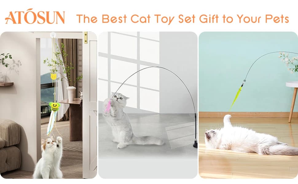 Interactive Cat Toys — 15PCS Cat Wand and Feather Toys for Indoor Cats — product details