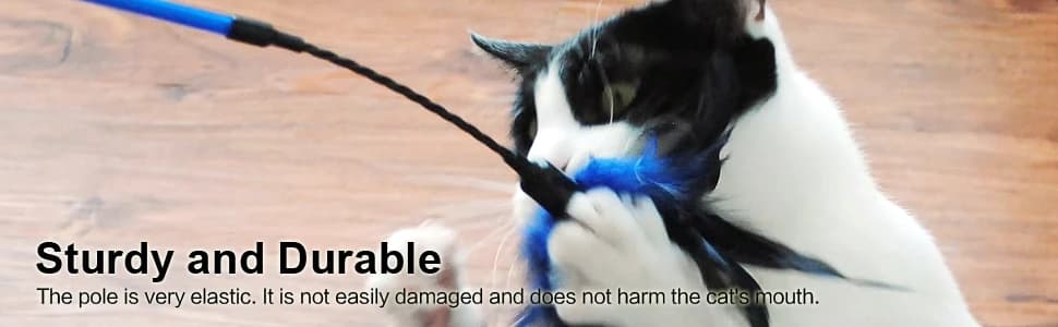 3 Pack 22.8" Extra Long Cat Feather Wand Toys — collection imagery