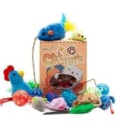 Cat Mice Toy 18-Pack Plush Catnip-Filled Mice Toys for Indoor Cats - Realistic Design — 9 Assorted Colors — collection imagery