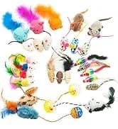 Cat Mice Toy 18-Pack Plush Catnip-Filled Mice Toys for Indoor Cats - Realistic Design — 9 Assorted Colors — collection imagery