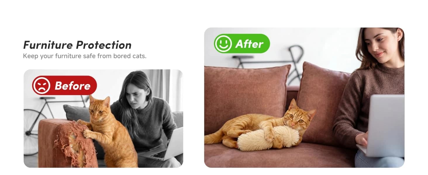 Catnip Cat Toys 4 Pack — Soft Cat Pillow Kicker Toys with Crinkle Sound — collection imagery