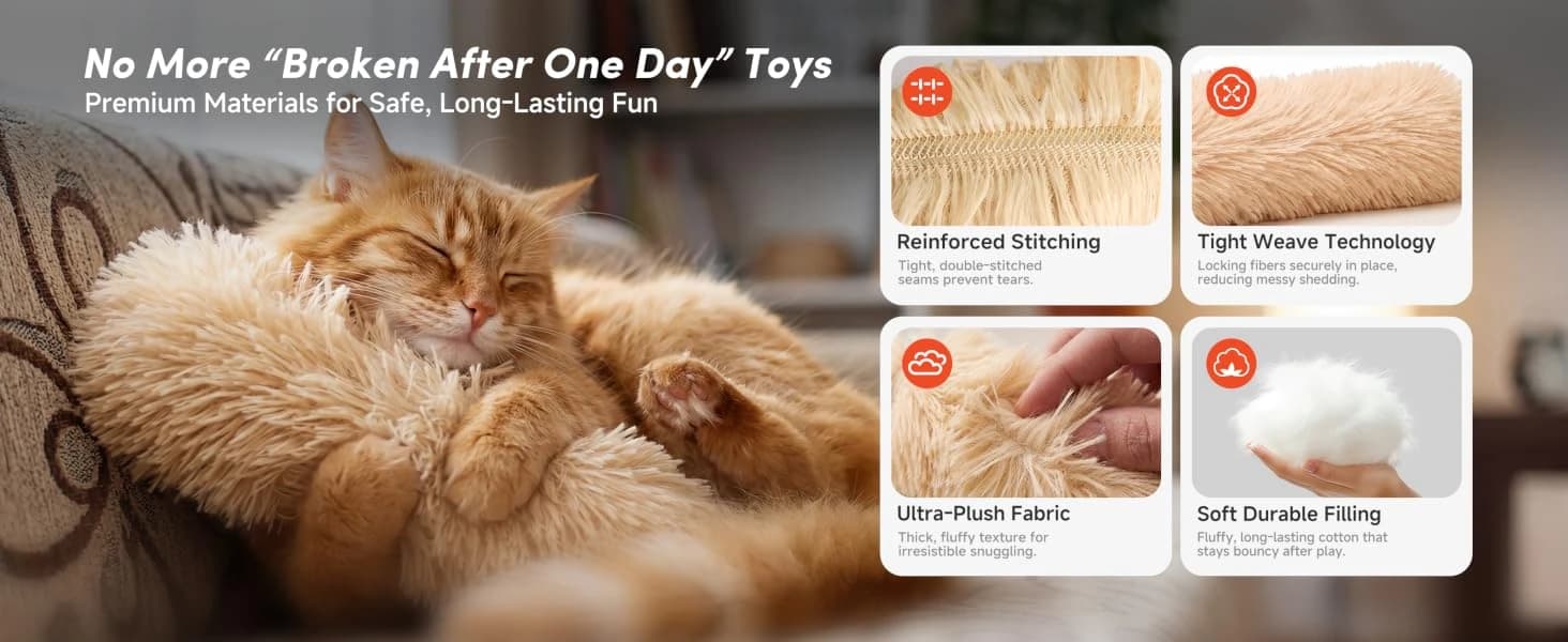 Catnip Cat Toys 4 Pack — Soft Cat Pillow Kicker Toys with Crinkle Sound — product details