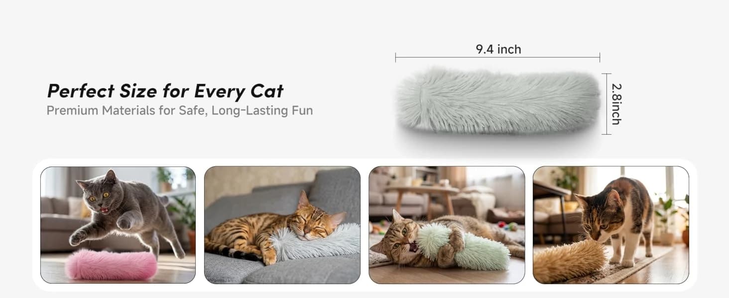 Catnip Cat Toys 4 Pack — Soft Cat Pillow Kicker Toys with Crinkle Sound — collection imagery