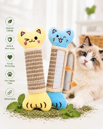 Catnip Cat Toys Pillows for Indoor Kittens Kicker Chew — 9.45 Inches — collection imagery