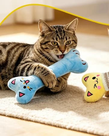 Catnip Cat Toys Pillows for Indoor Kittens Kicker Chew — 9.45 Inches — collection imagery