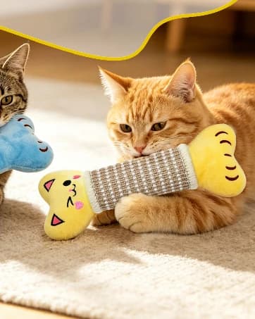 Catnip Cat Toys Pillows for Indoor Kittens Kicker Chew — 9.45 Inches — collection imagery