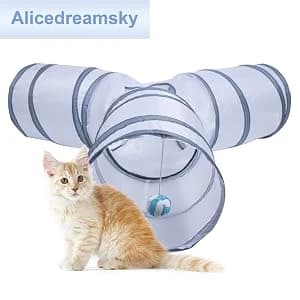 Cat Tunnel — Collapsible Tube with 1 Play Ball Toys — Our Cat Tunnel