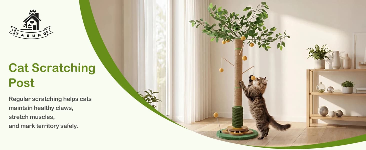 Tall Cat Scratching Post 51 Inch — Sisal Rope Cat Scratcher Tree — product details