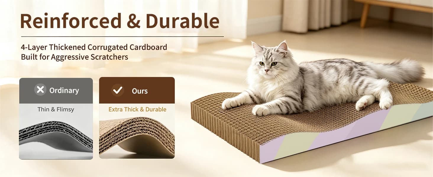 Cat Scratching Board 2-Pack — Reversible Cat Scratcher Pad — product details