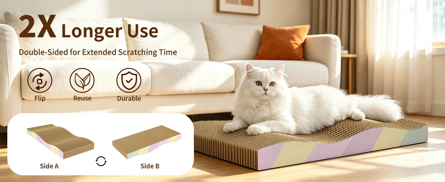 Cat Scratching Board 2-Pack — Reversible Cat Scratcher Pad — product details