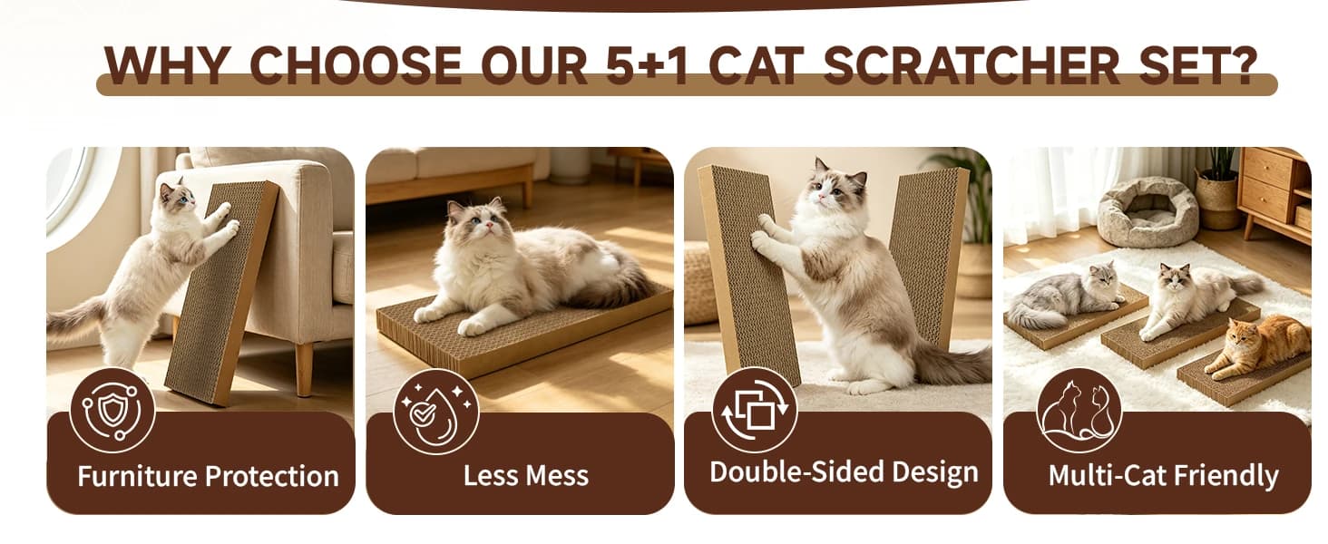 5-Pack Reversible Cat Scratcher — product details