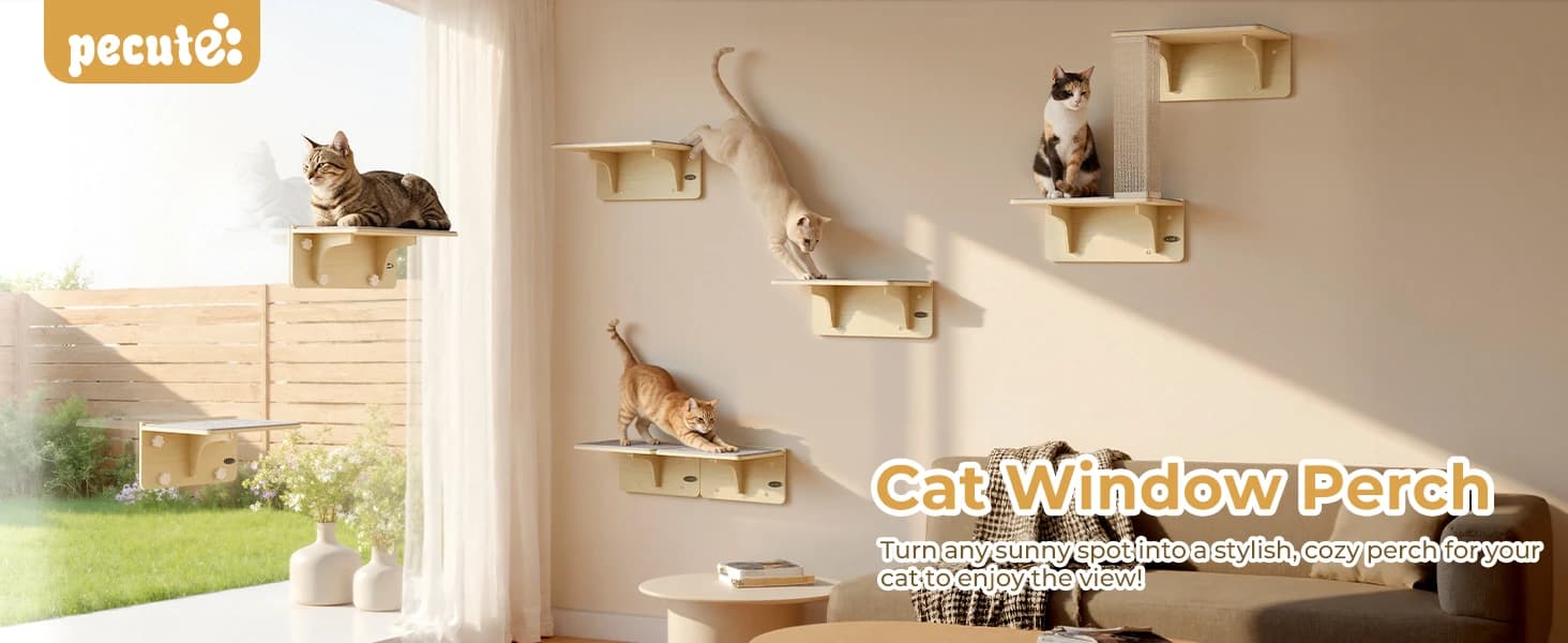 2-in-1 Cat Window Perch and Wall Shelves — product details