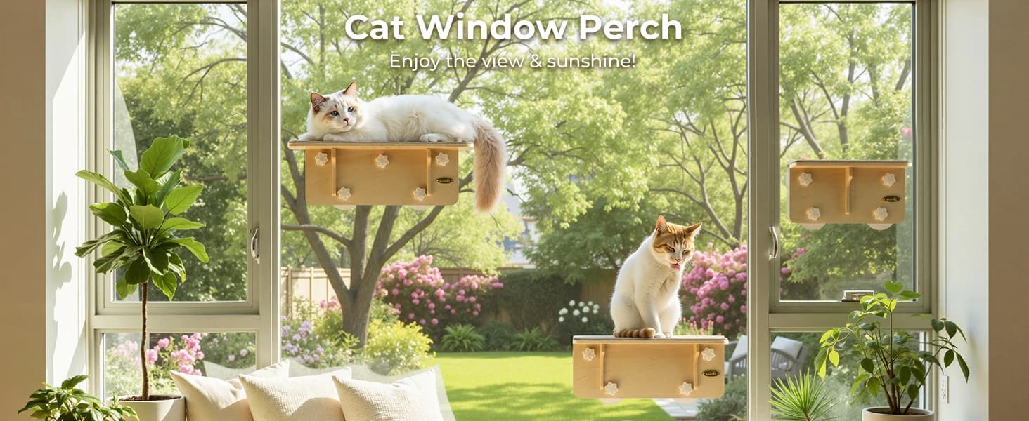 2-in-1 Cat Window Perch and Wall Shelves — product details