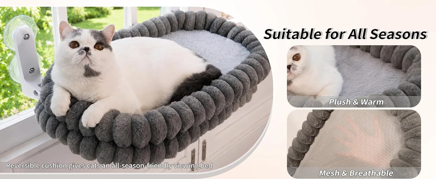 Cat Window Perch for Indoor Cats Hammock for Window with Reversible Cushion — collection imagery
