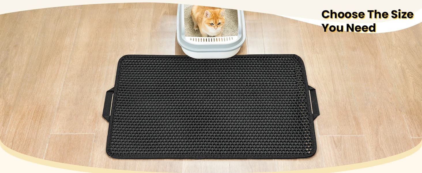 Cat Litter Mat Compact Size 23.6"x14.6" for Small Spaces — Upgrade Waterproof Leakproof Back Layer — collection imagery
