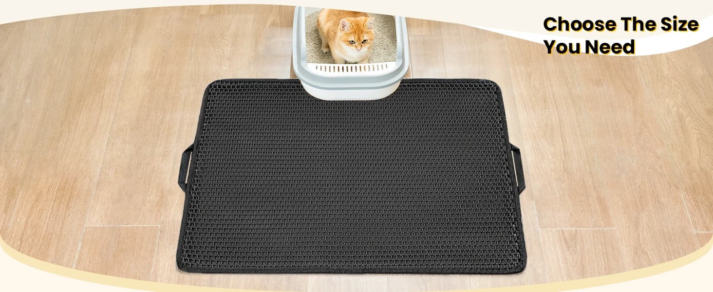 Cat Litter Mat Compact Size 23.6"x14.6" for Small Spaces — Upgrade Waterproof Leakproof Back Layer — collection imagery