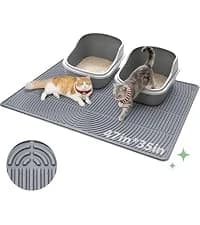 Cat Litter Mat — 40" x 28" Extra Large Silicone Waterproof Litter Trapping Mat for Scatter Control Soft on — collection imagery