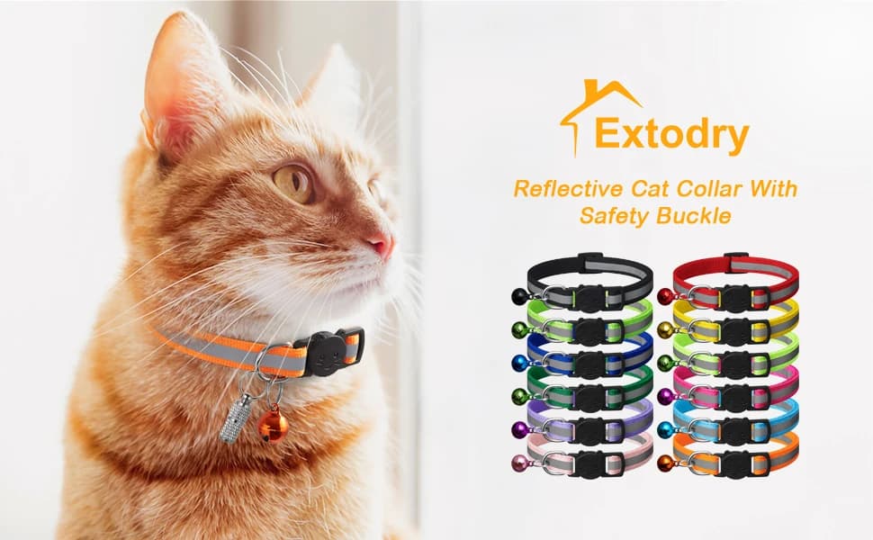 12 Pack Reflective-Breakaway Cat Collars with Bells — product details