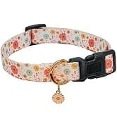 2 Pack Cotton Breakaway Cat Collar with Bell Yellow&Green Flowers Pendant Cute Kitten Cat Collar Suited to — collection imagery